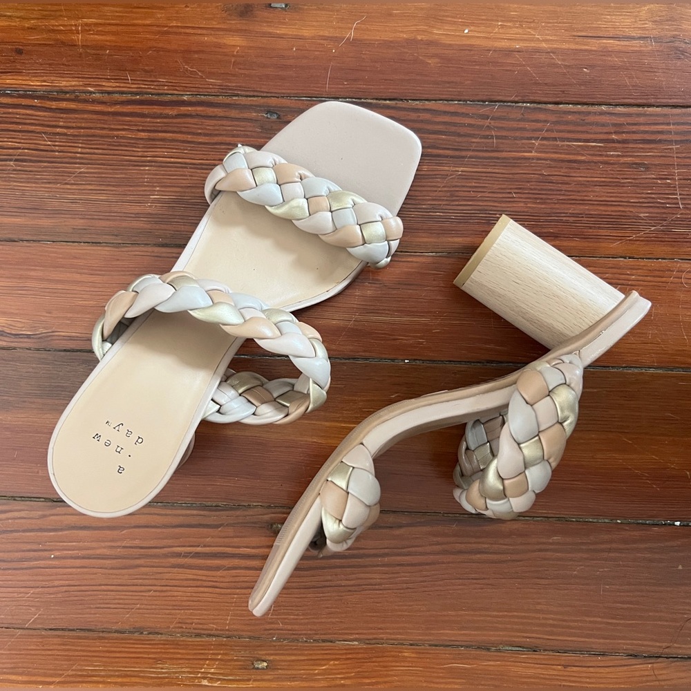 Shimmery Heeled Sandals